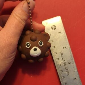 Bear Head Popper Fidget Toy With Chain